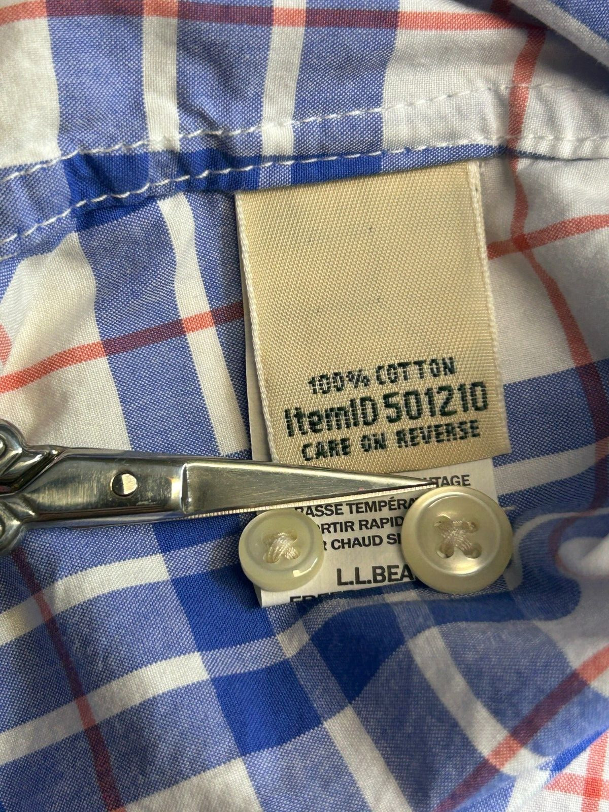 LL BEAN Shirt Small Button Down Collared Top Plai… - image 11