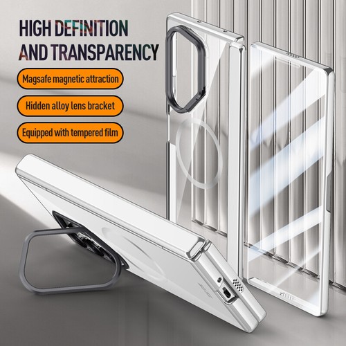 Funda con soporte de lente transparente magnética plegable para Samsung Galaxy Z 6 + Protector de pantalla - Imagen 4 de 13
