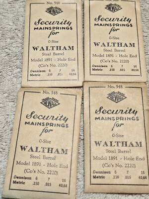 Waltham 0S 2220 .015 Newall Security Pocket Watch Mainspring