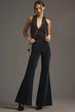 Anthropologie Pilcro Velvet Pull-On Mid-Rise Retro Flare Jeans 28 NWT Turquoise