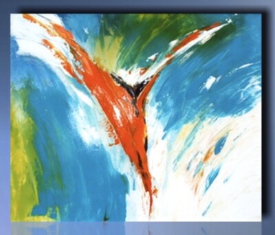 Original Acryl Gemälde  fließend  abstrakt sign.S.Kreft Chemnitz modernes Bild