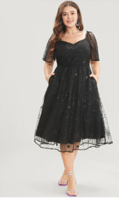 NWT Bloomchic Moon And Star Sequin Detail Pocket Mesh Midi Dress Size 26 |  eBay