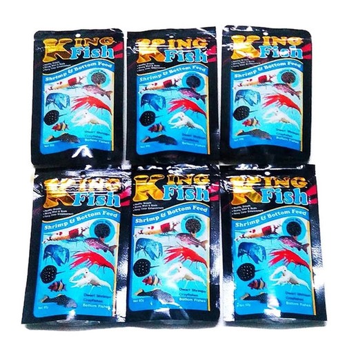 King Fish Dwarf Shrimp Crayfish Fish Food Aquarium Tropical Bottom Flake 2 x 60g - Picture 10 of 11