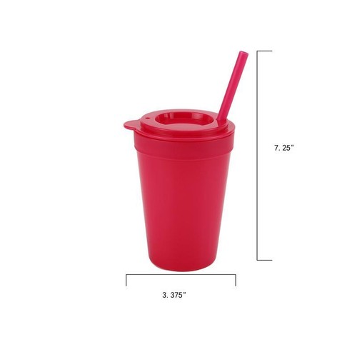 4 Pack Kids Plastic Tumblers W/ Lid Straw Durable Dishwasher Safe Fun Drinking - Picture 7 of 15