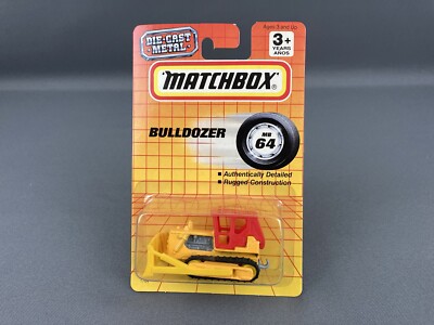 Matchbox MB64 Die-Cast Metal Bulldozer 1/73 Diecast Yellow/Red
