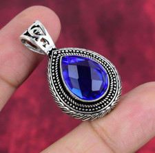 Beautiful Tanzanite Gemstone Handmade 925 Sterling Silver Pendant Jewelry