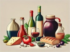 Tile Mural Wine Bread Cheese Tomatoes Wall Art Kitchen Backsplash Marble Ceramic