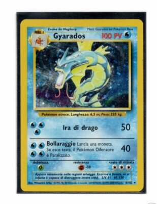Pokemon Italian Gyarados 6/102 Base Set Holofoil Moderately Played