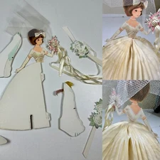 Vintage 1960's Wedding Decor  Honeycomb Bells x 2 & Centerpiece Bride Bridesmaid