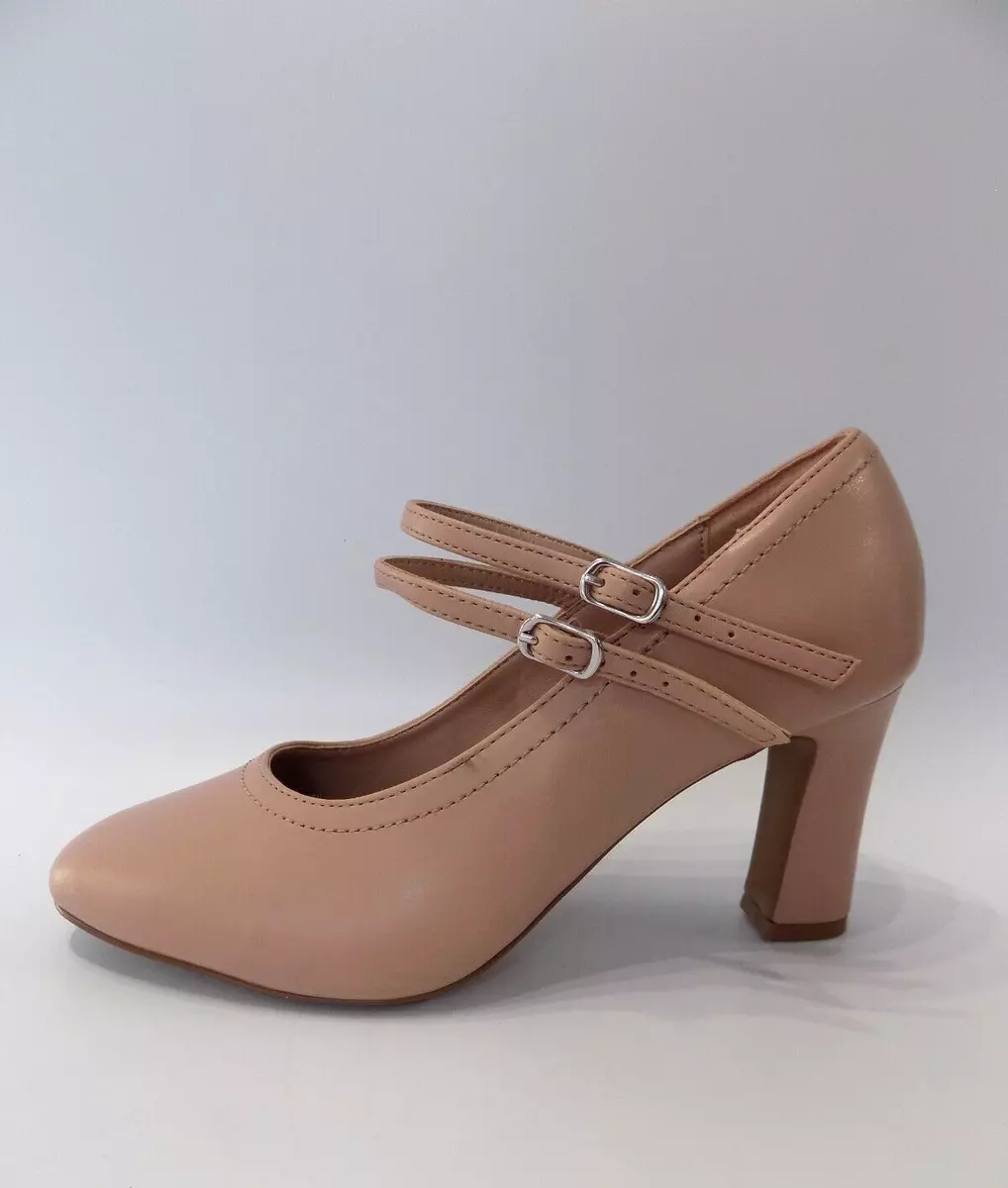 Mary Jane Shoes NEXT Wide Fit Size 4 Women Block Heeled Court