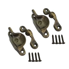 Forged Brass Sash Lock in Solid Brass CTC 2" Brushed Antique Brass 2 Pack