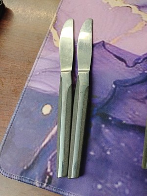 Mid Century Crown Eldan You Pick Spoon, Fork, Knife Black & Stainless Japan