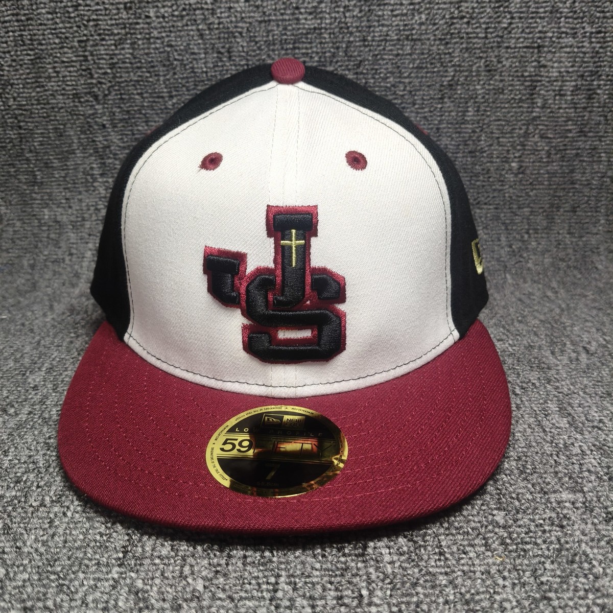 New Era 59FIFTY Low Profile JS Lions Fitted Hat Size 7 Black White Maroon