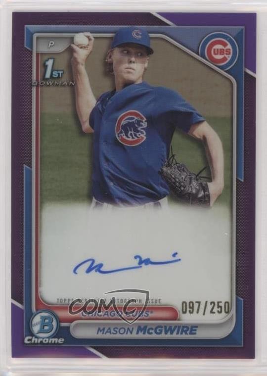 2024 Bowman Chrome Prospect Purple Refractor 97/250 Mason McGwire #CPA-MM Auto