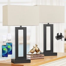Modern 22" Tall Bedside Lamps for Night Stands - Touch 3 Way Dimmable Bedroom...