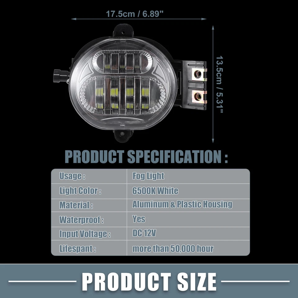 Guida LED Fendinebbia Luci 55077474AC per Dodge per Ram Bianco LED 1coppia Foto 4 de 4