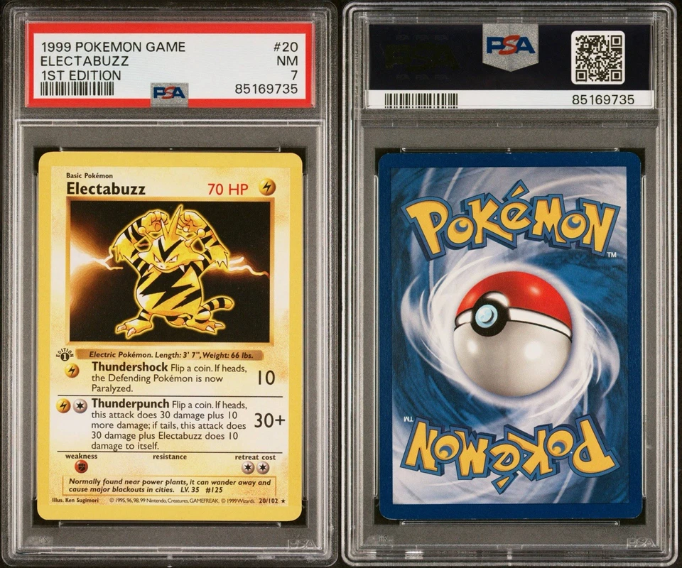 1999 POKEMON BASE SET 1ST EDITION #20 ELECTABUZZ PSA 7 - Image 3 of 3