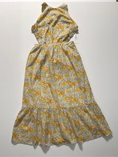 Hyacinth House Yellow Pastel Retro Floral Maggie Maxi Dress Size Large