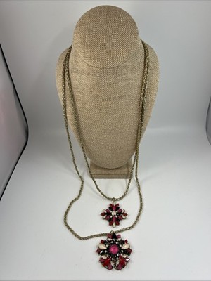 ERICKSON BEAMON VTG RARE GOLDTONE RHINESTONE DOUBLE NECKLACE