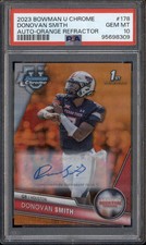 2023 Bowman University Chrome Auto Orange Refractor Donovan Smith RC /25 PSA 10