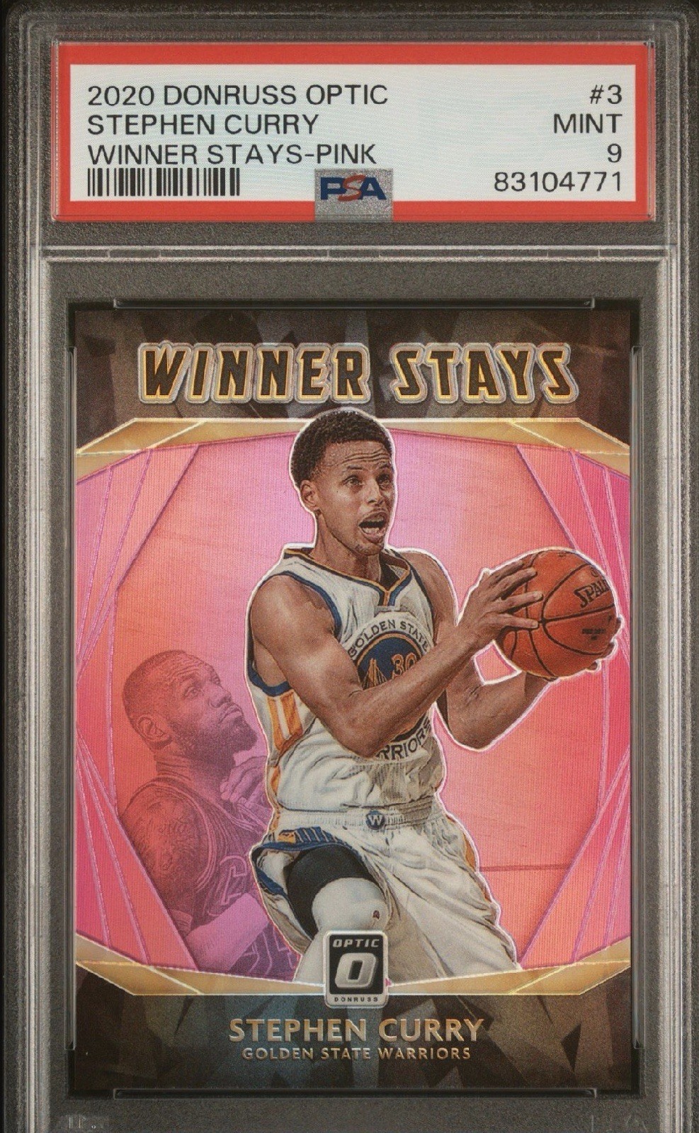 2021-22 Panini Optic Stephen Curry Winner Stays #1/25 W LeBron PSA 9