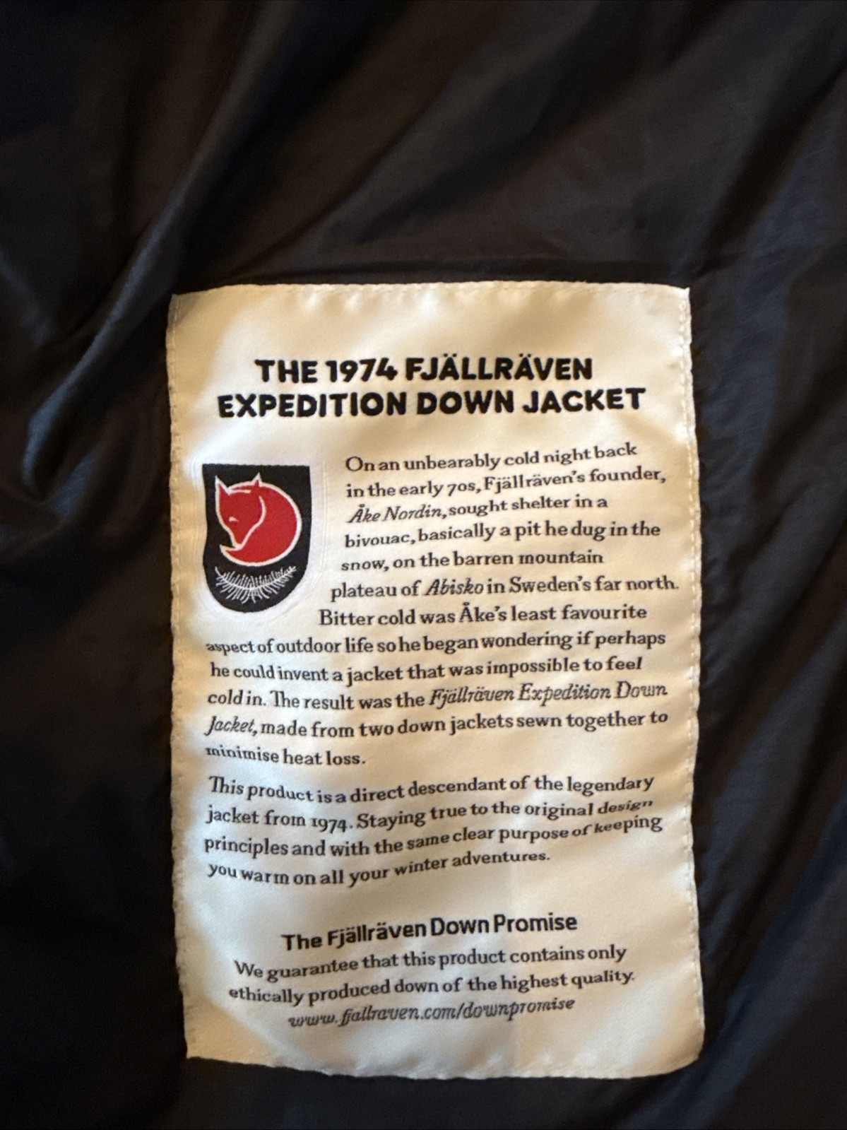 Fjallraven 1974 Expedition Black Down Hoodie Jacket Men’s M Medium image 2