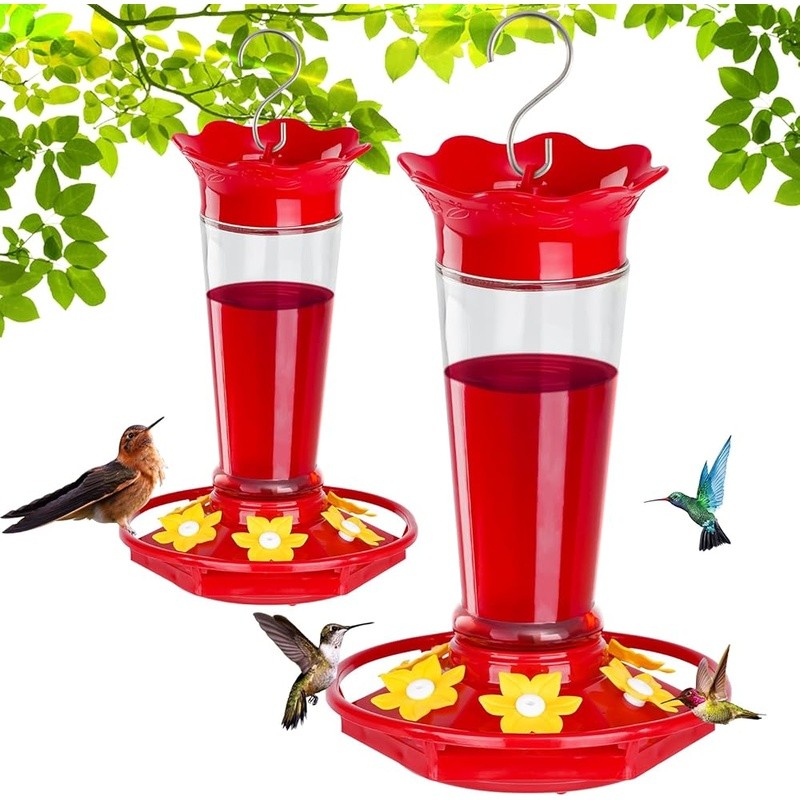Glass Leakproof Outdoor Hanging Bird Garden Gift Set Of 2 New