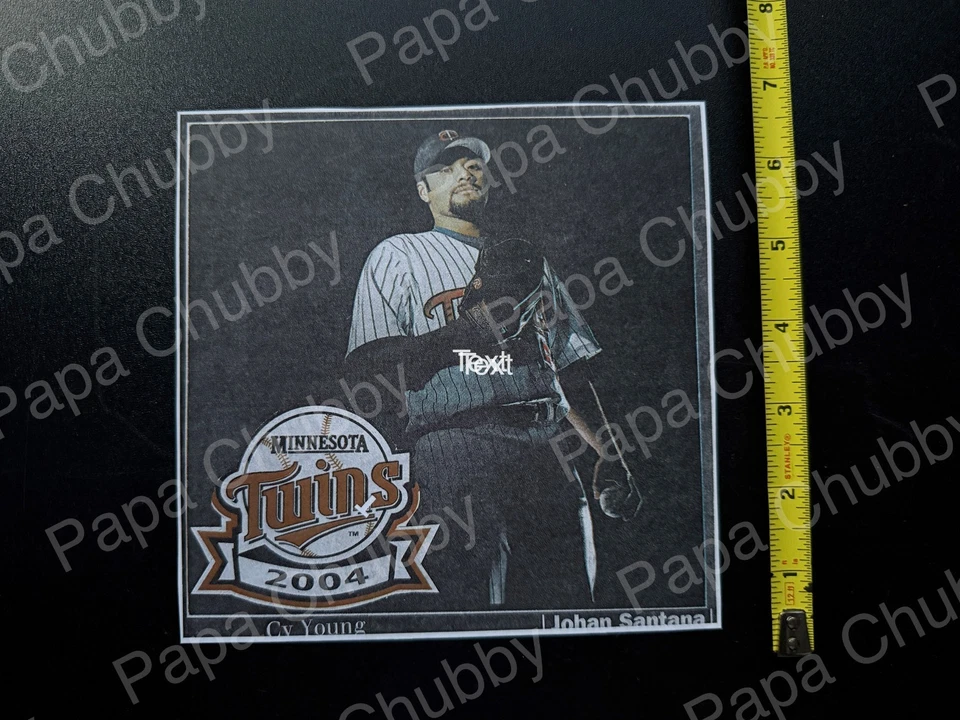 Foto recortada de papel de béisbol de los gemelos de Minnesota MLB de Johan Santana 6,5 x 6,5 pulgadas Foto 2 de 3