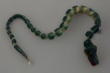 Vintage Hand Carved Wood Articulated Snake Toy 16 Folk Art Painted Jointed