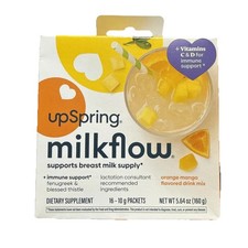 UpSpring Milkflow Breastfeeding  Lactation Supplement orange mango Flavor 16 pk