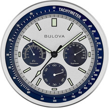 Matte Silver Wall Clock with Temperature & Humidity Display
