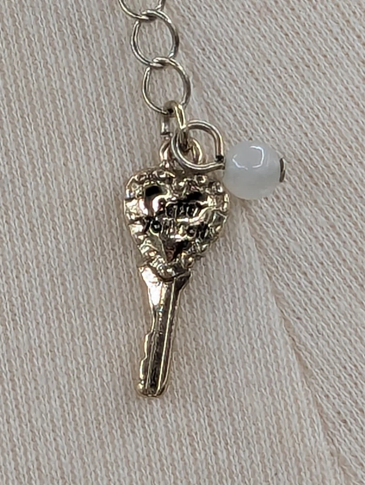 Collar Betsey Johnson Azul Laguna Aqua Joya Grande Cristal Corazón Declaración Foto 4 de 4