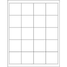 2 x 2" White Rectangle Laser Labels-20 Labels per Sheet-2000 per Case