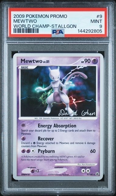 2009 POKEMON WORLD CHAMPIONSHIPS PROMO 9 MEWTWO STALLGON PSA 9