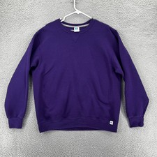 Vintage 80s Russell Athletic Long Sleeve Purple Crewneck Sweatshirt USA Large