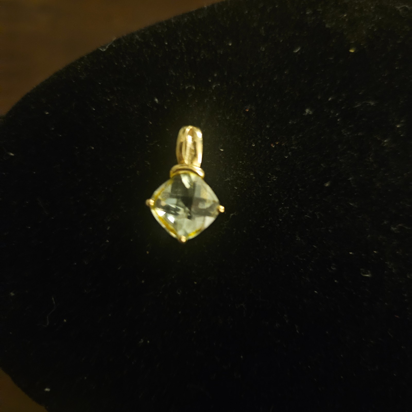 14K Solid Gold LightGreen Square Checkerboard Fac… - image 7