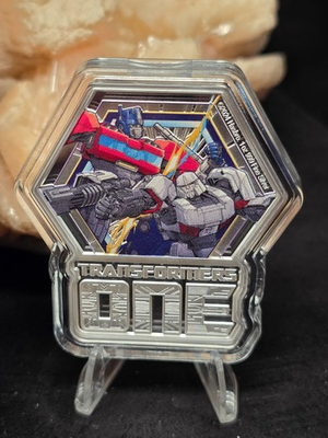 #ad Agoro Transformers 1oz Silver Coin 999 Fine Silver In Assay WITH Box $149.00
