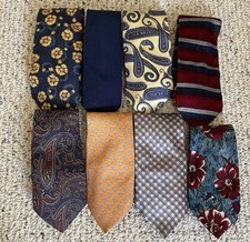 Lot Of 8 Men  s Neck Ties