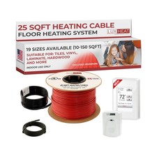 LuxHeat 25sqft Floor Heating Cable Kit - 120v Radiant Floor Heating System - ...