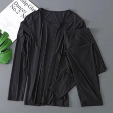 Men Thermal Underwear Ultra-Thin Ice Silk Long Johns Suit Sexy Breathable Quick-