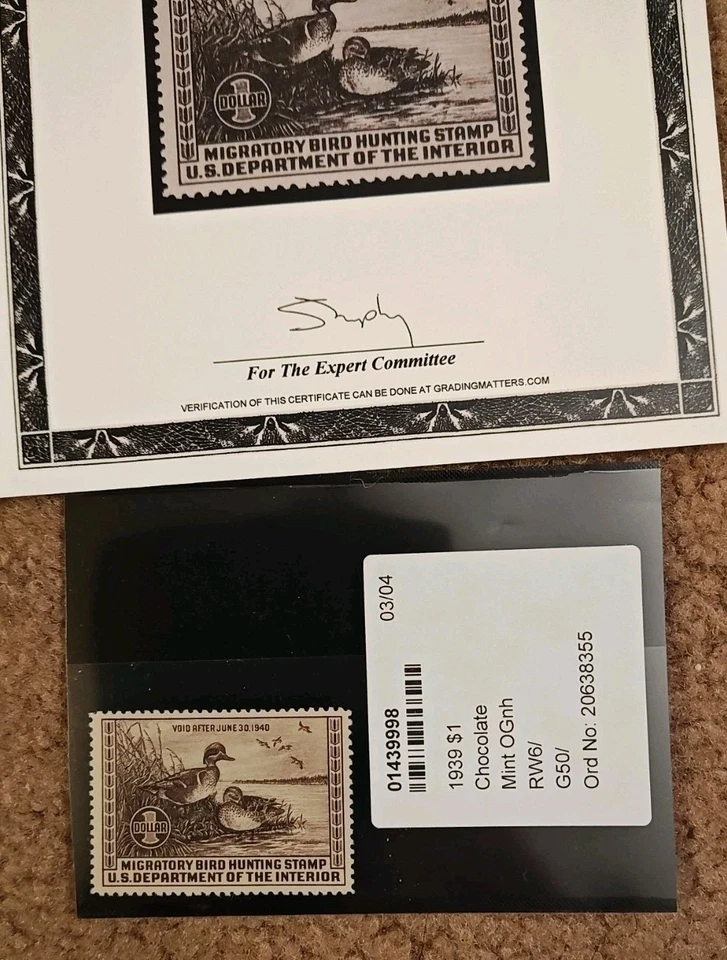 Certified PSE: US STAMPS #RW6 DUCK MINT OG Very Fine - Image 3 of 3