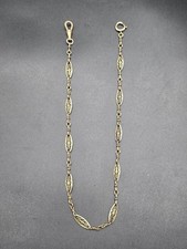 Antique Art Deco Gold Plated Long Pocket Watch Chain France c1920s