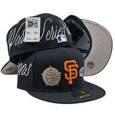 San Francisco Giants Black Cap World Series Allover Stitched Men's Fitted Hat