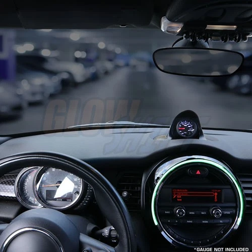 GlowShift 52 mm fibra de vidrio calibre único tablero de instrumentos montaje en cápsula para 15-18 MINI Cooper Foto 3 de 4