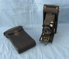 Antique No. 1A Autographic Kodak Jr. Folding Camera with leather case
