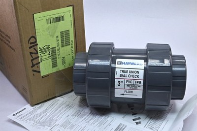 Hayward TC1300S 3'' PVC True Union Ball Check Valve Socket Ends FPM O-Rings