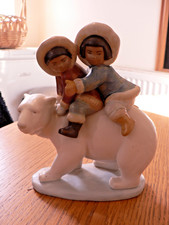 UN BELLISSIMO RARO PERSONAGGIO LLADRO 2270 "ESKIMO RIDERS". GRES. PERFETTO