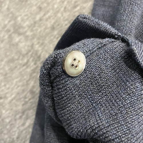 Alfani Wool V Neck Sweater Vest Mens Medium Button Up Blue Gray 100% Merino Wool - Picture 7 of 7