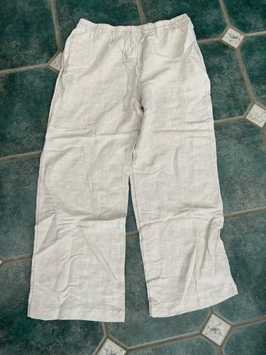 new tags H&M Large linen blend trousers inside leg 30" hand pockets