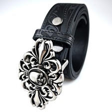 Western Belt Handmade Strap Men's Full Grain Leather  Buckle Cowboy Rodeo Belt